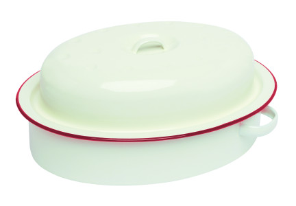 Enamel roaster with lid hot sale
